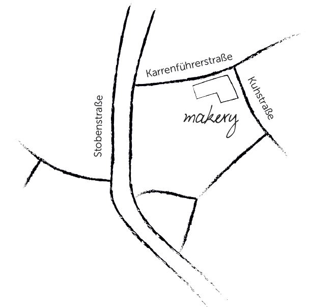 Skizze der Adresse der makery in Braunschweig